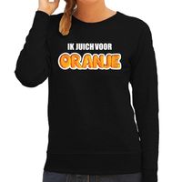 Zwarte sweater / trui Holland / Nederland supporter ik juich voor oranje EK/ WK voor dames - thumbnail