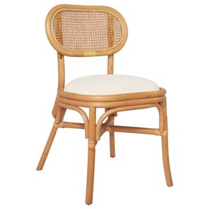 The Living Store Eetkamerstoelen - Rattan - 46 x 53 x 83 cm - Ergonomisch ontworpen