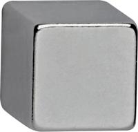 MAUL neodymium kubusmagneet 10 x 10 x 10 mm, trekkracht 3,8 kg, zilver, blister van 4 stuks