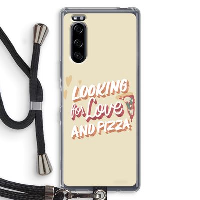 Pizza is the answer: Sony Xperia 5 Transparant Hoesje met koord
