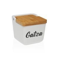 Zoutvaatje met deksel Versa GATZA Wit Keramisch 12,2 x 11,5 x 12,2 cm