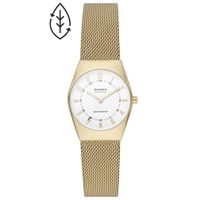 Skagen SKW3077 Horloge Grenen Lille Solar Powered staal goudkleurig-wit 26 mm