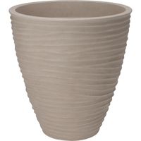 Plantenpot/bloempot Dunes - Tuin - stevig kunststof - zand/beige - D40 x H42 cm