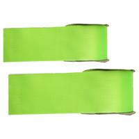 Satijn sierlint - 2x - limegroen - Hobby/decoratie cadeau lint - 2,5 cm x 25 meter