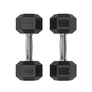 Hexa Dumbbells - Focus Fitness - 2 x 9 kg