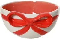Decoris schaal dolomiet strik 13x7.5cm rood, wit Decoris schaal dolomiet strik 13x7.5cm rood, wit