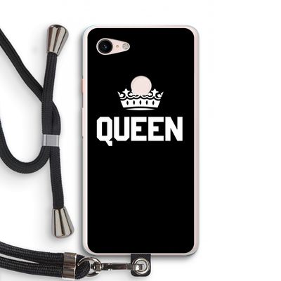 Queen zwart: Pixel 3 XL Transparant Hoesje met koord