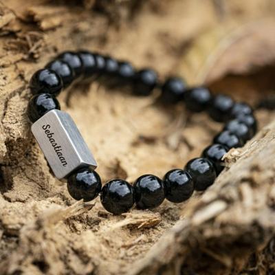 Obsidian zwarte natuurstenen Kralen Armband