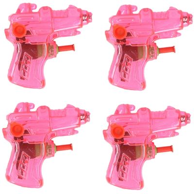 Mini waterpistool - 10x - roze - kunststof - 8 centimeter - zomer speelgoed