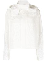 Goen.J veste crop à capuche - Blanc