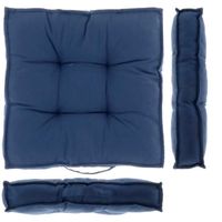 Unique Living Vloerkussen - donkerblauw - katoen - 43 x 43 x 7 cm - vierkant - Matras/zitkussen
