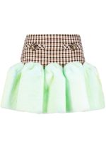 AREA Mini-rok met afwerking van imitatiebont - Bruin - thumbnail