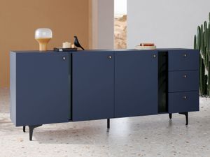 Dressoir COLORUS 3 deuren 3 lades blauw