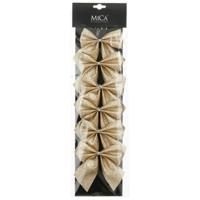 Decoratie strikken - 6x st - champagne - 10 x 12 cm - bruiloft/feestartikelen - versiering