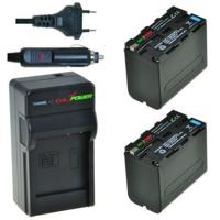 2 x NP-F970 accu's voor Sony - inclusief oplader en autolader - Origineel ChiliPower