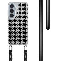 Samsung Galaxy S26 hoesje met zwart koord - Pied de Poule