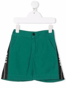 MSGM Kids short élastiqué à bande logo - Vert