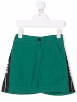 MSGM Kids short élastiqué à bande logo - Vert