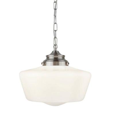 Searchlight HanglampSchool House Ø 30cm mat zilver met wit - 8071-1SS