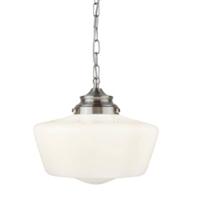 Searchlight HanglampSchool House Ø 30cm mat zilver met wit - 8071-1SS