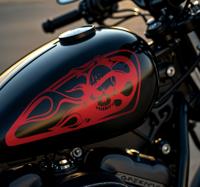 Schedel in vuur motor sticker