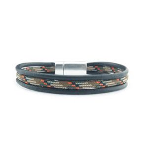 Qoss Junior Leren Armband Max Bruin/Zwart