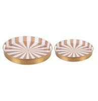 Candy Swirl - Tray Set of 2 Ø31cm/Ø26cm Bruin/Wit Candy Swirl - Tray Set of 2 Ø31cm/Ø26cm Bruin/Wit