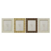 Fotolijsten Home ESPRIT Beige Natuurlijk Kristal polyestyreen Scandinavisch 20,5 x 2 x 25,5 cm (4 Stuks)