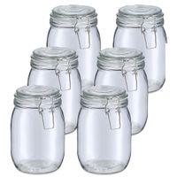 Weckpot/inmaakpot Alfie - 10x - 1L - glas - beugelsluiting - D11 x H17 cm