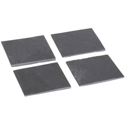 Leisteen glas onderzetters 12x stuks 10 cm