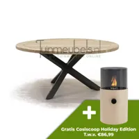 Tuintafel Louvre Teak 160cm Rond Alu Onderstel