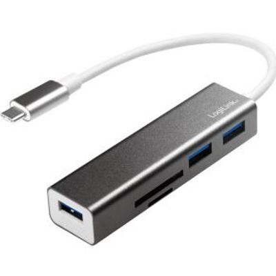 LogiLink UA0305 USB hub 3x USB A 1x kaartlezer