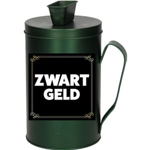 Cadeau/kado zwart geld collectebus groen 18 cm