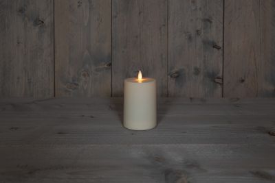 Buitenkaars bewegende vlam 8x13cm ivoor 2xc (500h) met timer - Annas collection