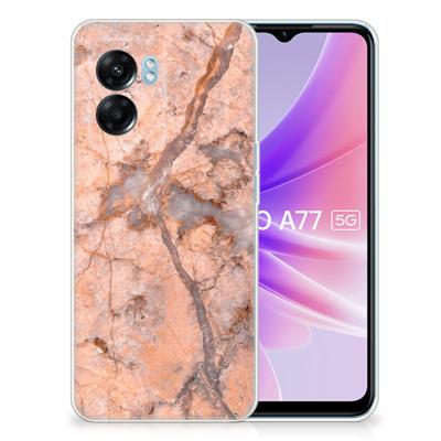 OPPO A77 | A57 5G | TPU | Siliconen hoesje | Marmer Oranje