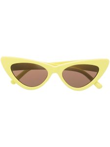 Linda Farrow x The Attico lunettes de soleil Dora à monture papillon - Jaune