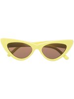 Linda Farrow x The Attico lunettes de soleil Dora à monture papillon - Jaune