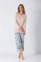 Hajo dames pyjama roze blauw en bloemen