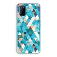 Gekleurde driehoekjes blauw: Oppo A92 Transparant Hoesje