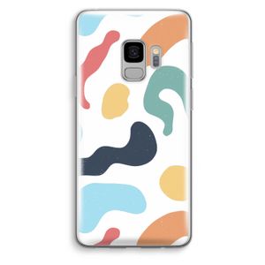 Memphis Shapes Blue: Samsung Galaxy S9 Transparant Hoesje