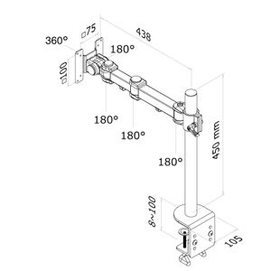 Neomounts FPMA-D960 Monitorarm Zwart