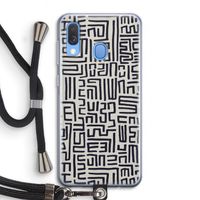 Moroccan Print: Samsung Galaxy A40 Transparant Hoesje met koord