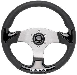Sparco Universeel Sportstuur 'P222' - Zwart/Aluminium - Diameter 345mm SP15THPUNR