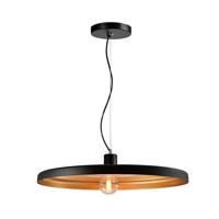 QUVIO Hanglamp rond zwart met gouden binnenkant -