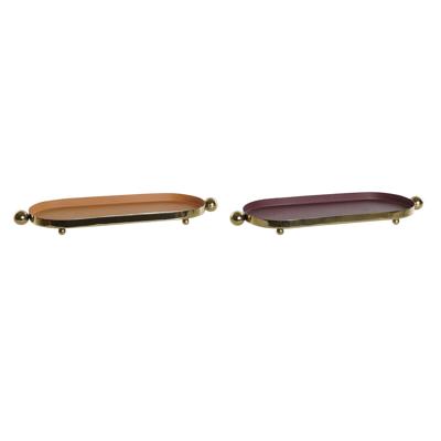 Tafeldecoratie DKD Home Decor Oranje Gouden Stads 35 x 13 x 3 cm (2 Stuks)