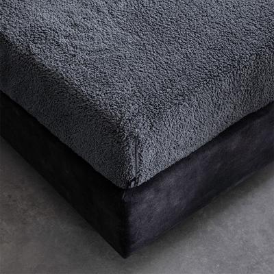 Hoeslaken - Teddy - 140x200cm - Antraciet - Fresh And Co - Dekbed-Discounter.nl