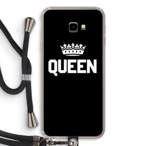 Queen zwart: Samsung Galaxy J4 Plus Transparant Hoesje met koord