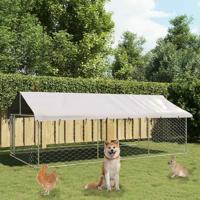 Hondenkennel voor buiten met dak 400x200x150 cm