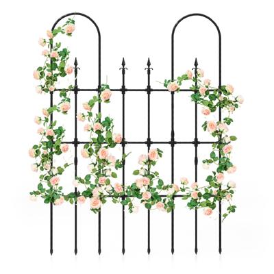 146 x 186 cm Tuinrek voor Klimplanten Roestvrij Metalen Buitenframe voor Verhoogd Tuinbed Decoratieve Tuinomheining voor Groenten