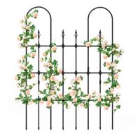 146 x 186 cm Tuinrek voor Klimplanten Roestvrij Metalen Buitenframe voor Verhoogd Tuinbed Decoratieve Tuinomheining voor Groenten